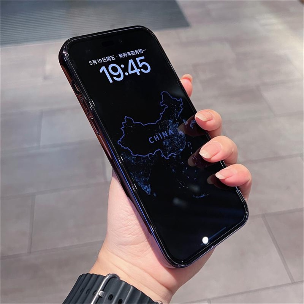 Mewah Ungu iphone 14 pro max case Kamera Perlindungan Lensa case Iphone12 13 pro Max14 plus Dengan bracket shock protection TPU Transparan soft case