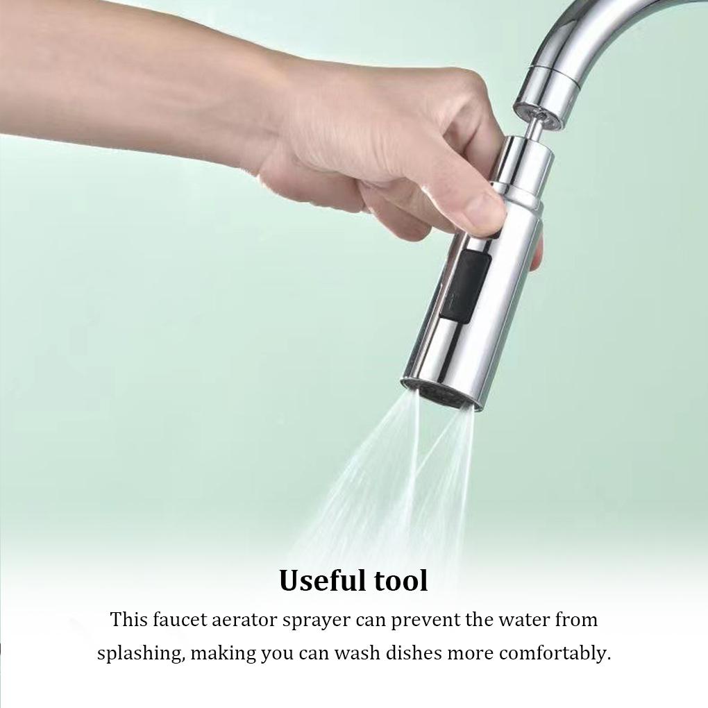 360derajat Rotating Faucet Sprayer Spray Head Sprayer Adjustable Anti Cipratan Keran Air Nozzle Dapur Kamar Mandi