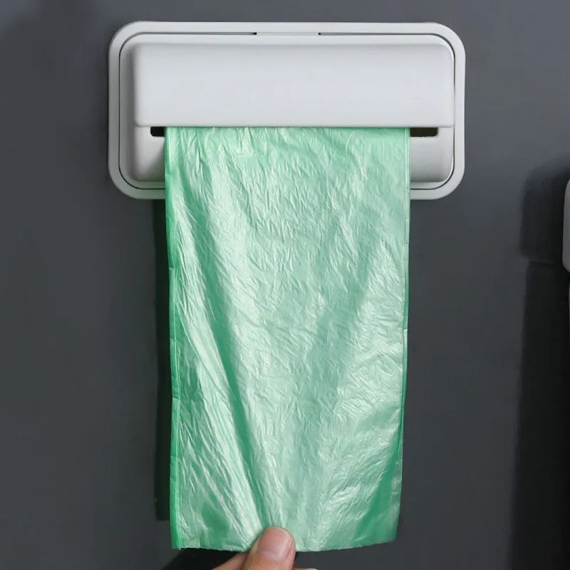 Artefak Penyimpanan Kantong Sampah Ekstraksi Dapur/Kreatif Yang Dipasang Di Dinding Bebas Lubang Kantong Sampah Kotak Penyimpanan Kantong Plastik