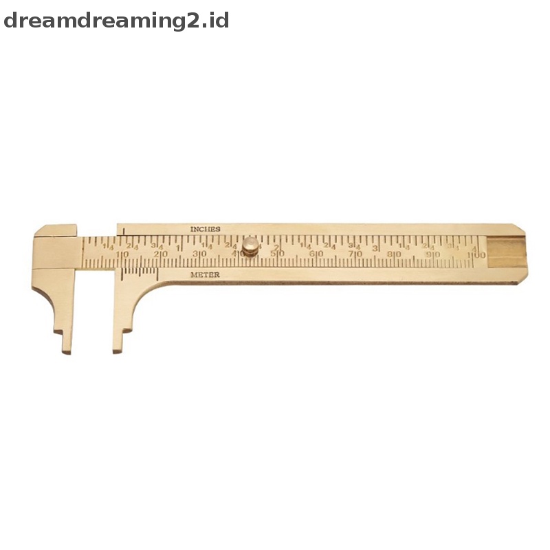 (drea) Timbangan Kuningan Mini80 /100mm Sliding Gauge Vernier Caliper Penggaris Pengukur Saku //