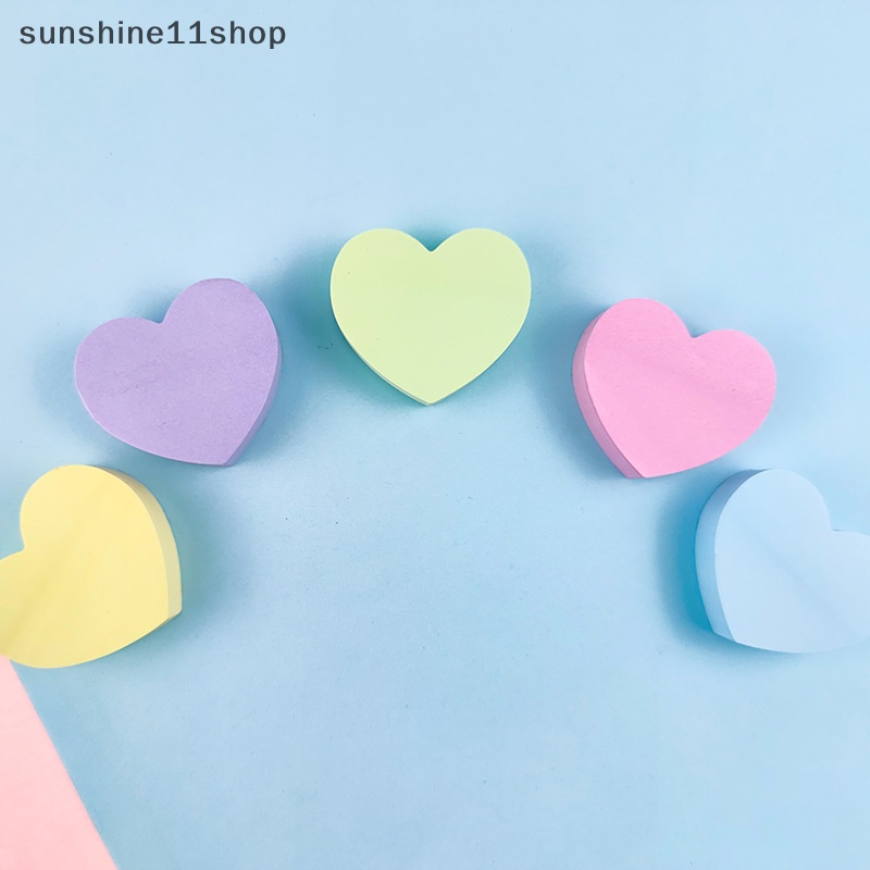 Sho 120lembar Heart Sticky Notes Notepad Self Sticky Note Pads Notebook Planner Stiker Untuk Kantor Sekolah Alat Tulis Aksesoris N