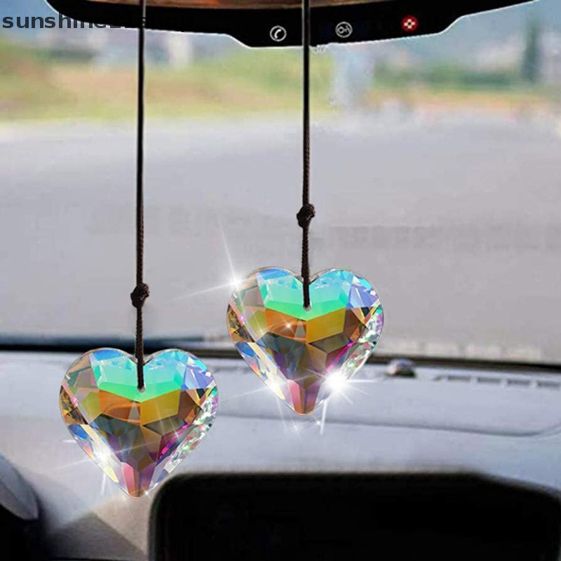 Sho Heart Sun Catcher Gantung Kristal Rain Suncatcher Mobil Pesona Kaca Patri Prisma Penangkap Matahari Jendela Taman Dekorasi N