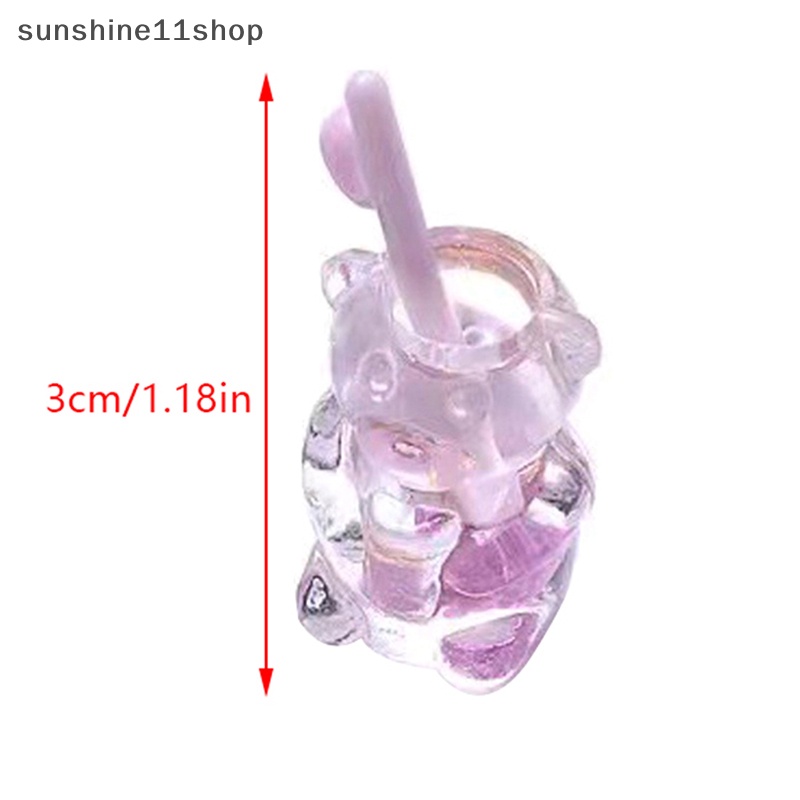 Sho 5PCS Luminous Transparan Beruang Resin Dekorasi DIY Miniatur Ornamen Hadiah N