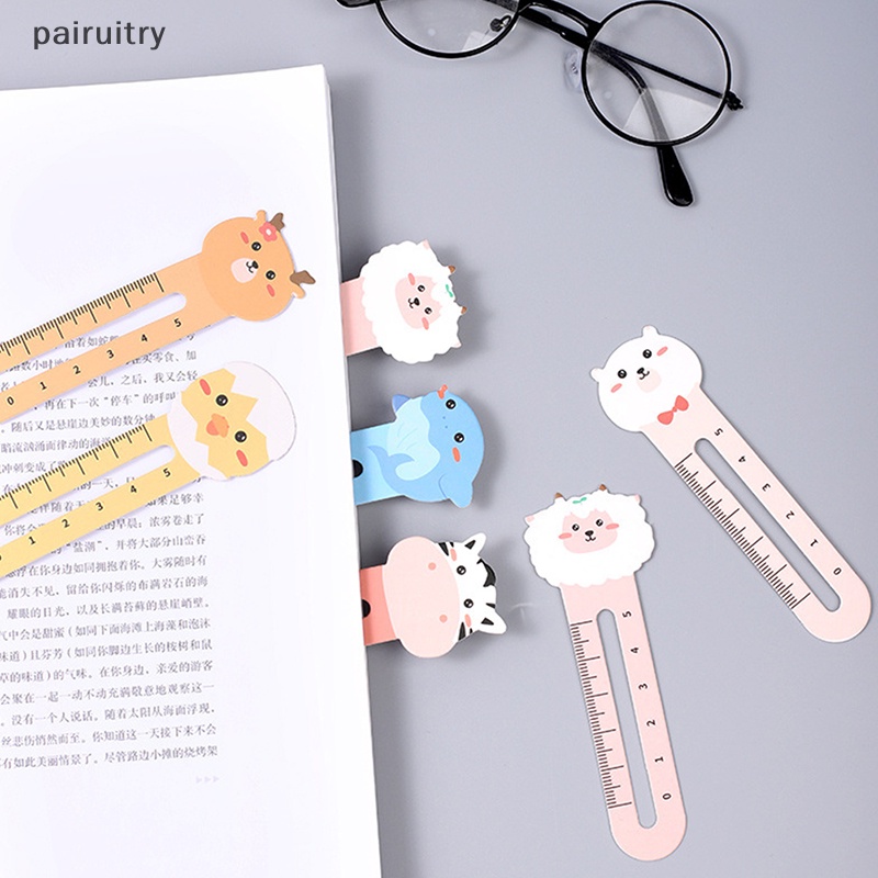 Prt 1Set Kreatif Lucu Sederhana Bookmark Penggaris Kartun Hewan Bookmark Siswa Perlengkapan Alat Tulis Kertas Untuk Anak Siswa Hadiah PRT