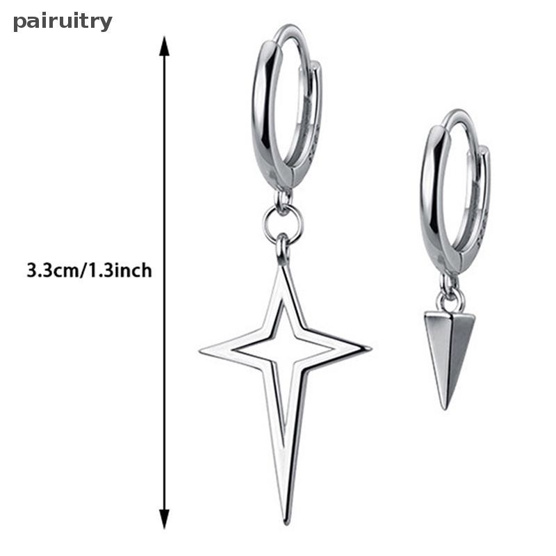 Prt Anting Perak Fashion Asimetris Cross Cone Hoop Earrings Untuk Wanita Perhiasan Hari Ibu PRT