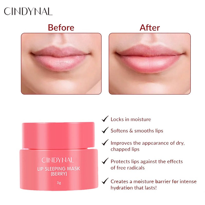 (UMU SUPPLIER) Cindynal x Laneige Moisturizing Lip Sleeping Mask - Masker Bibir Collagen Vitamin C