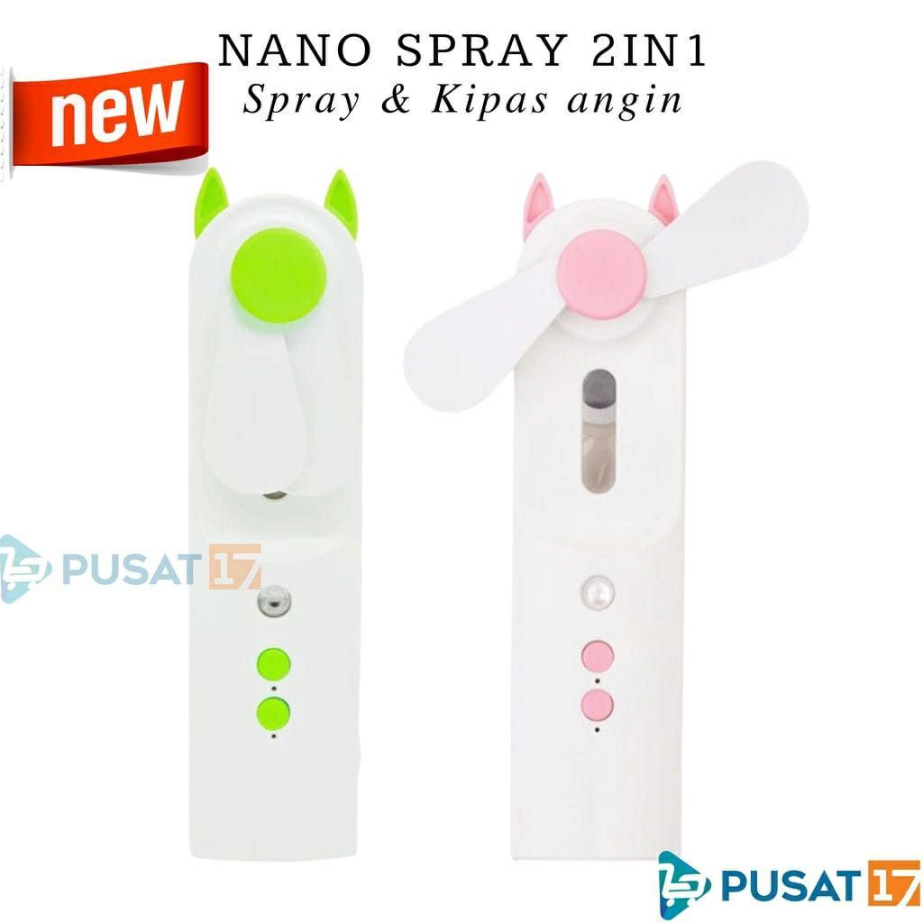 TGM - Kipas Portable 2in1 Nano Spray Fan Face Steam charge USB Murah Praktis