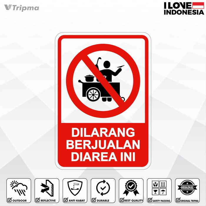 

Rambu Dilarang Berjualan Di Area Ini - 35cm x 50cm Plat Alumunium