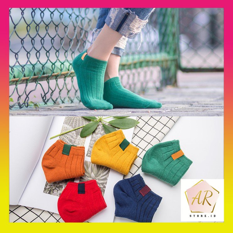 Kaos Kaki Ankle Murah Semata Kaki Motif Garis Fashion Pria Wanita Kaos Kaki Motif garis Wanita