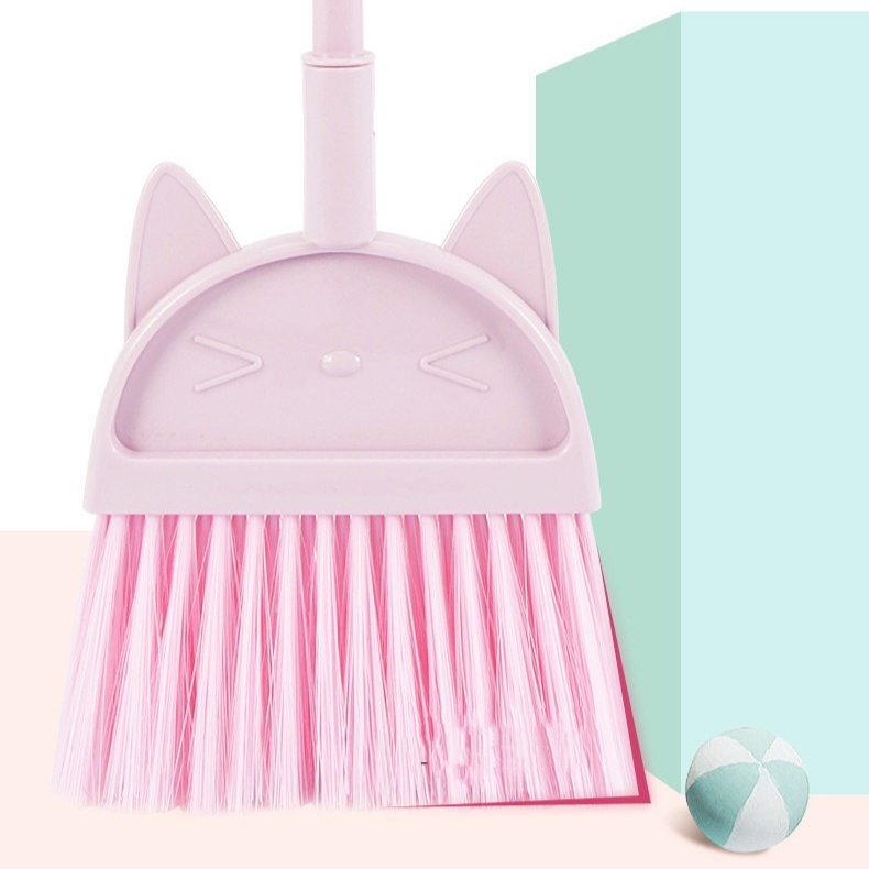 Sapu Mini Anak Set Sapu Pengki Karakter Kucing Sapu Anak