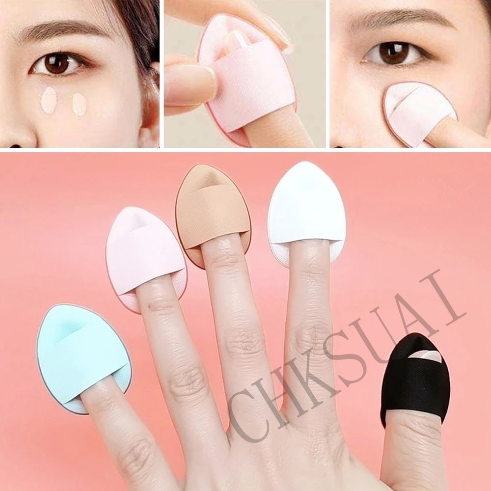 Mini Size Finger Puff Set Makeup Sponge Concealer Foundation Detail Puff Profesional Alat Bantal Kosmetik Puff Makeup