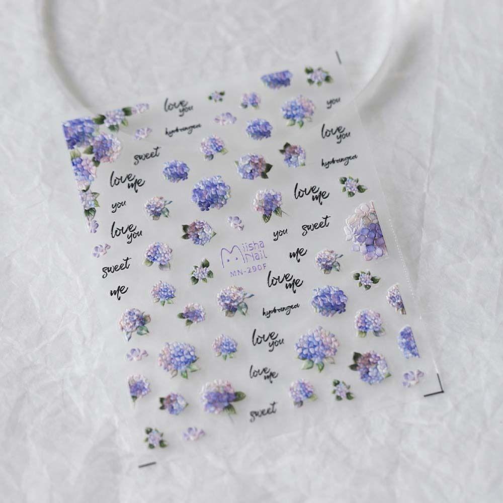 Stiker Kuku Bunga Agustina Fashion DIY Nail Art Relief Self Adhesive Dekorasi Kuku