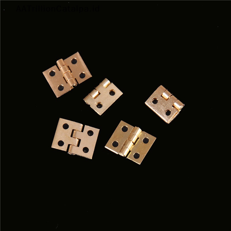 Aatrililioncatalpa 20pcs Engsel Mini Kuningan Berlapis Kecil Hias Perhiasan Box Hinges ID