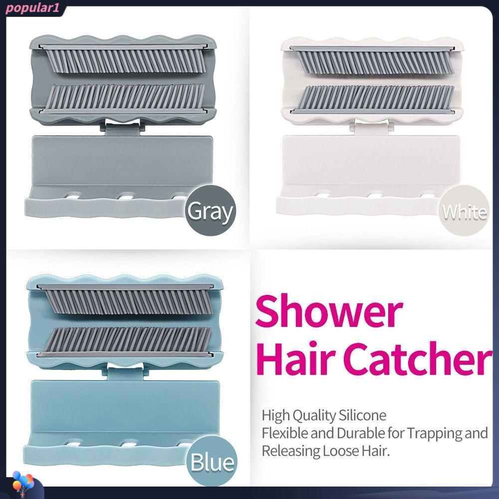 Populer Hair Catcher Wall Mounted Shower Drain Cleanning Stopper/Alat Penangkap Rambut