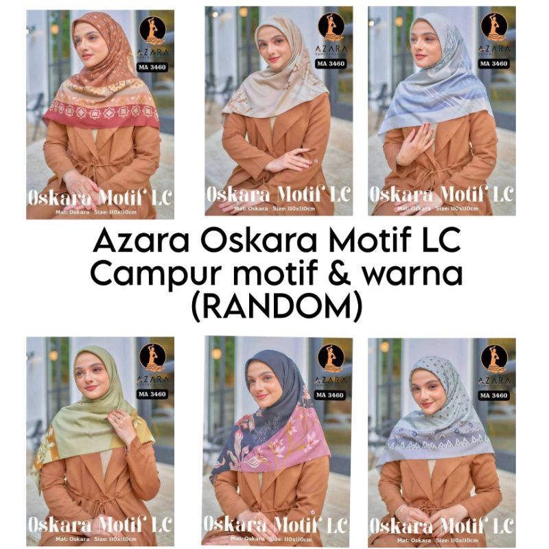 Best Seller  ( MOTIF TERBARU ) Jilbab Azara Oskara motif LC lasercut murah Grosir Hijab Segiempat vo
