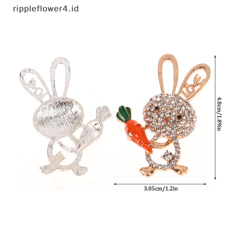 {rippleflower4.id} Bros Kelinci Lucu Untuk Wanita Kartun Hewan Bunny Lapel Pin Enamel Badge Tas Topi Dekorasi Korsase Cardigan Perhiasan Hadiah~