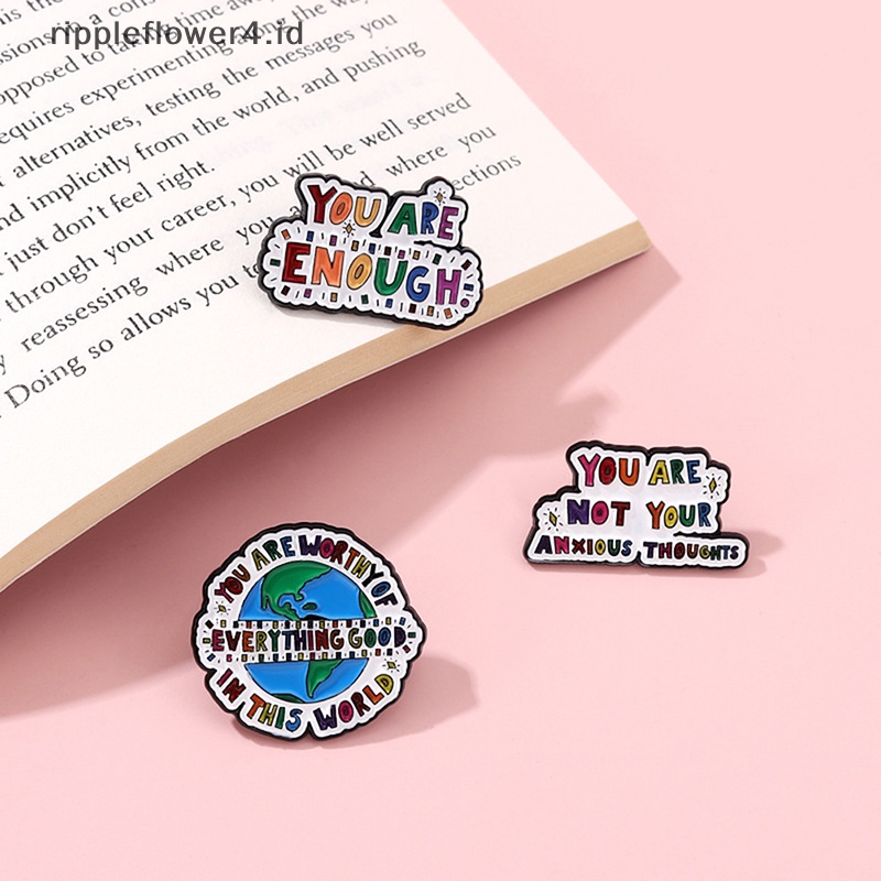 {rippleflower4.id} Enamel Pin Meningkatkan Diri Otak Bros Lencana Logam Pakaian Ransel Dekorasi Kartun Pin Perhiasan~