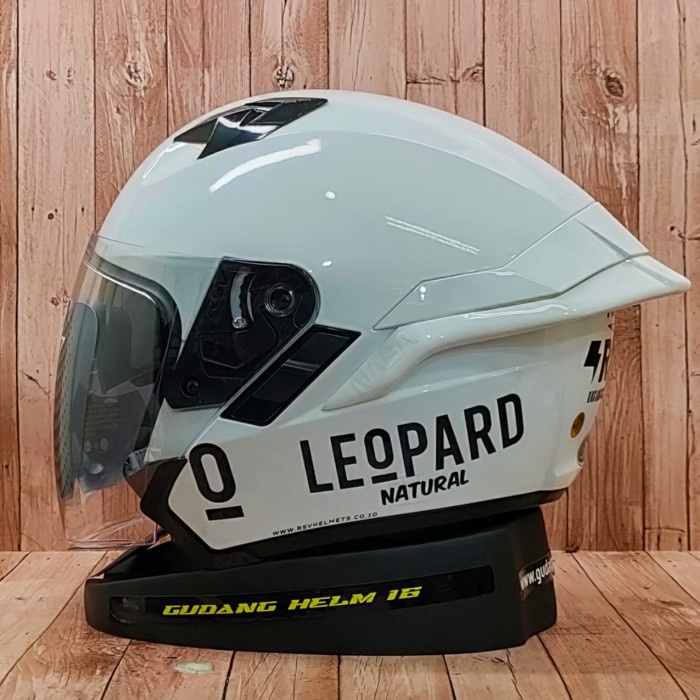 HELM RSV SV300 WHITE PAKET GANTENG I VISOR SMOKE I HELM RSV SV300 - Helm + Leopard, M