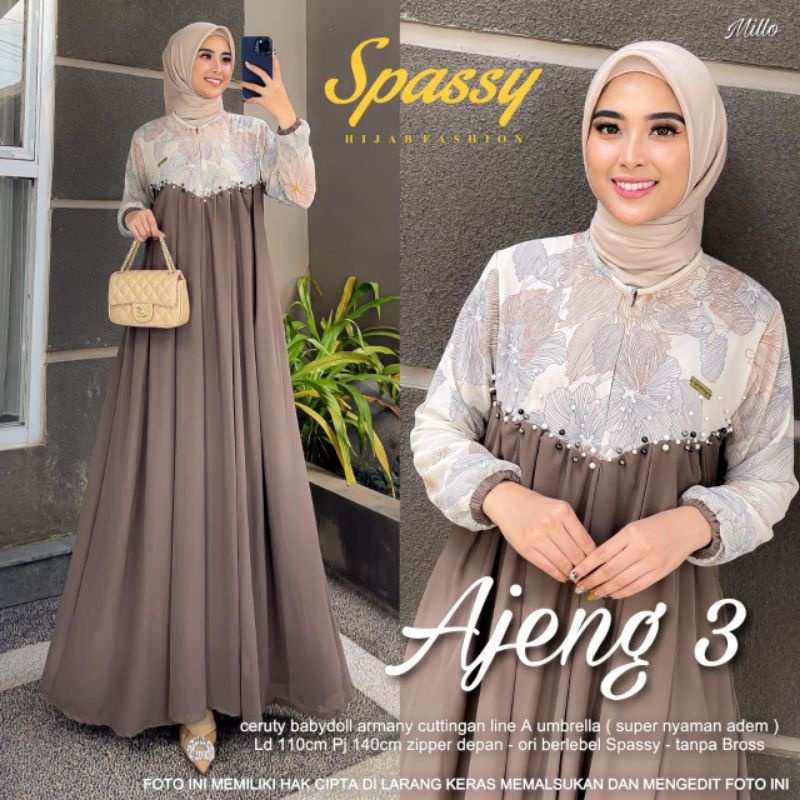 AJENG DRESS ORI SPASSY | Ceruty Bordir Armani