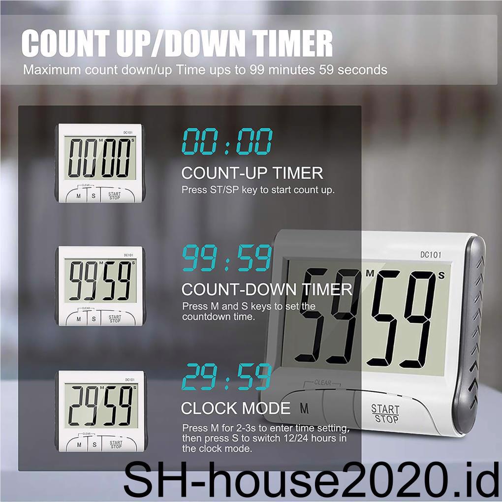 Timer Dapur Digital Rumah Tangga Elektrik LCD Displaying Belajar Fitness Timer Masak Alat Waktu Jam Peralatan Tools