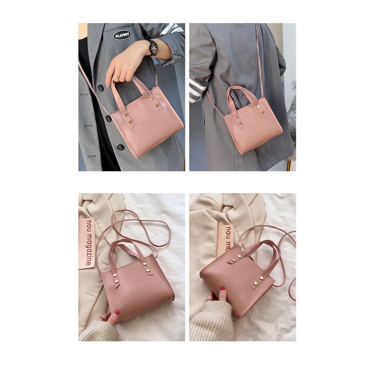 KH Tas Korea Handbag Motif Kulit Buaya Trendy Tas Handbag Selempang Bahu Import A16