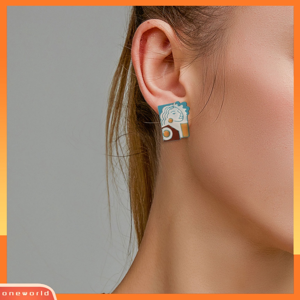 [WOD] Ear Studs Berlebihan Fashion Perhiasan Alloy Potrait Maya Motif Kurban Anting Untuk Pesta