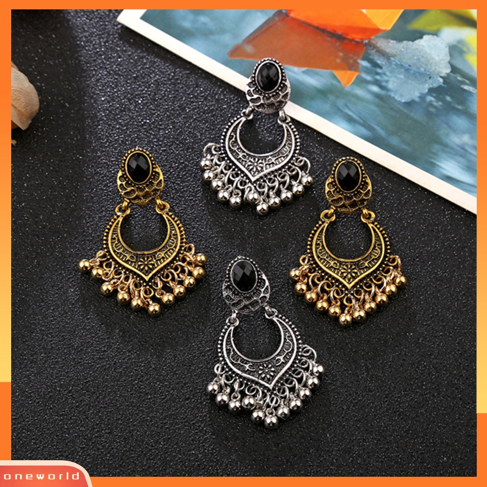 [WOD] Retro Berongga Ukiran Rumbai Drop Menjuntai Pesona Anting Wanita Pesta Perhiasan Hadiah