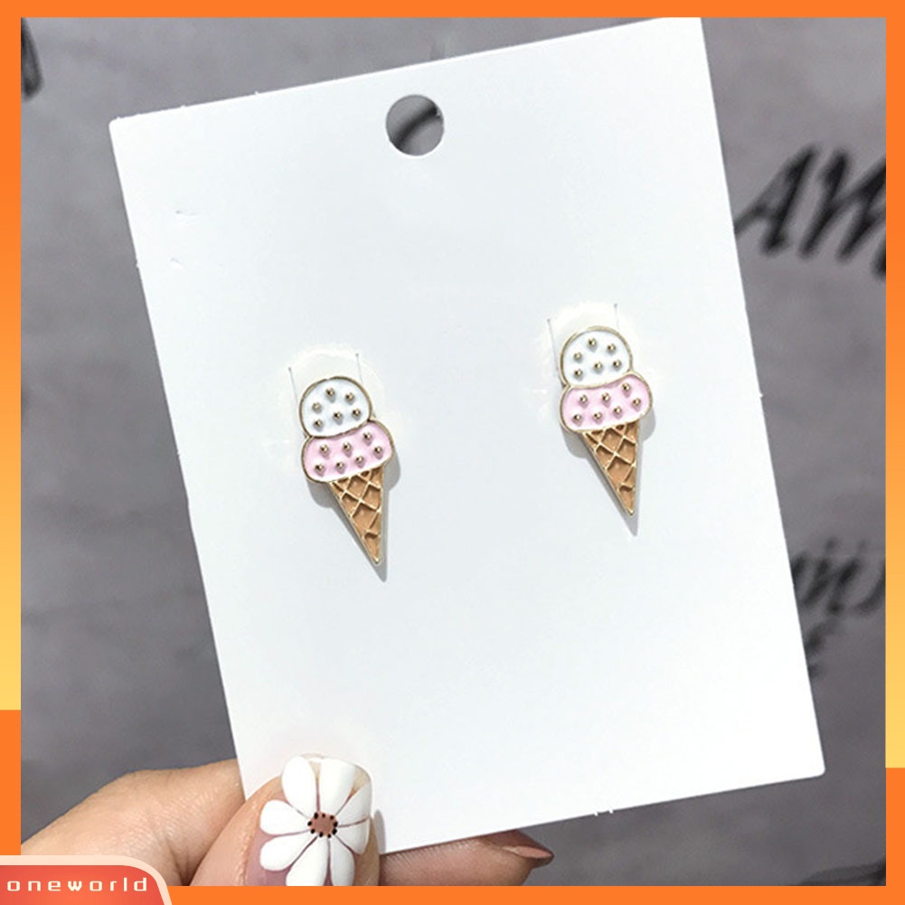 [WOD] Flamingo Lucu Alpukat Es Krim Stud Anting Wanita Pesta Club Perhiasan Hadiah