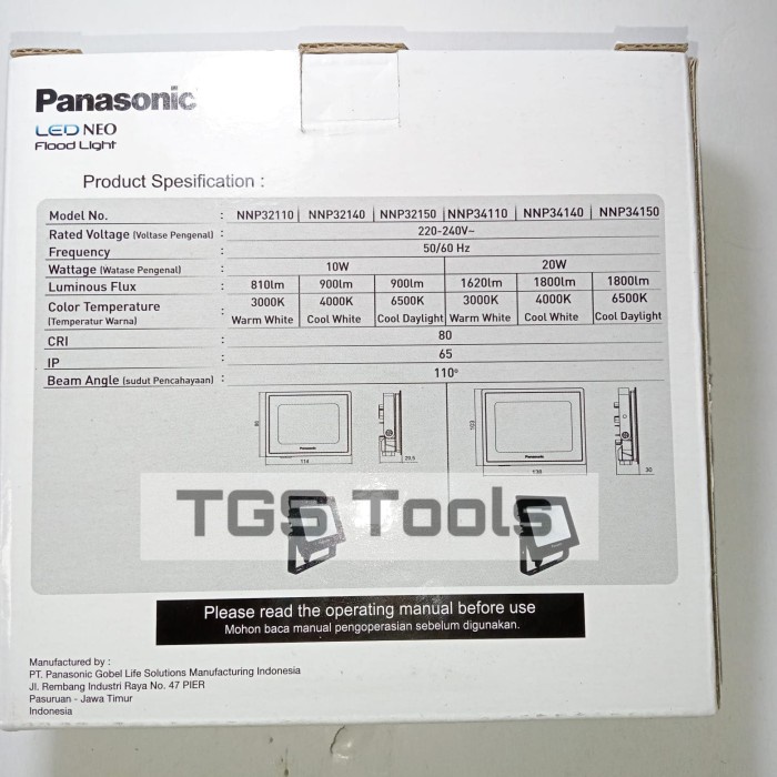 Lampu Sorot Led Lampu Tembak 20 Watt - Panasonic Tbk