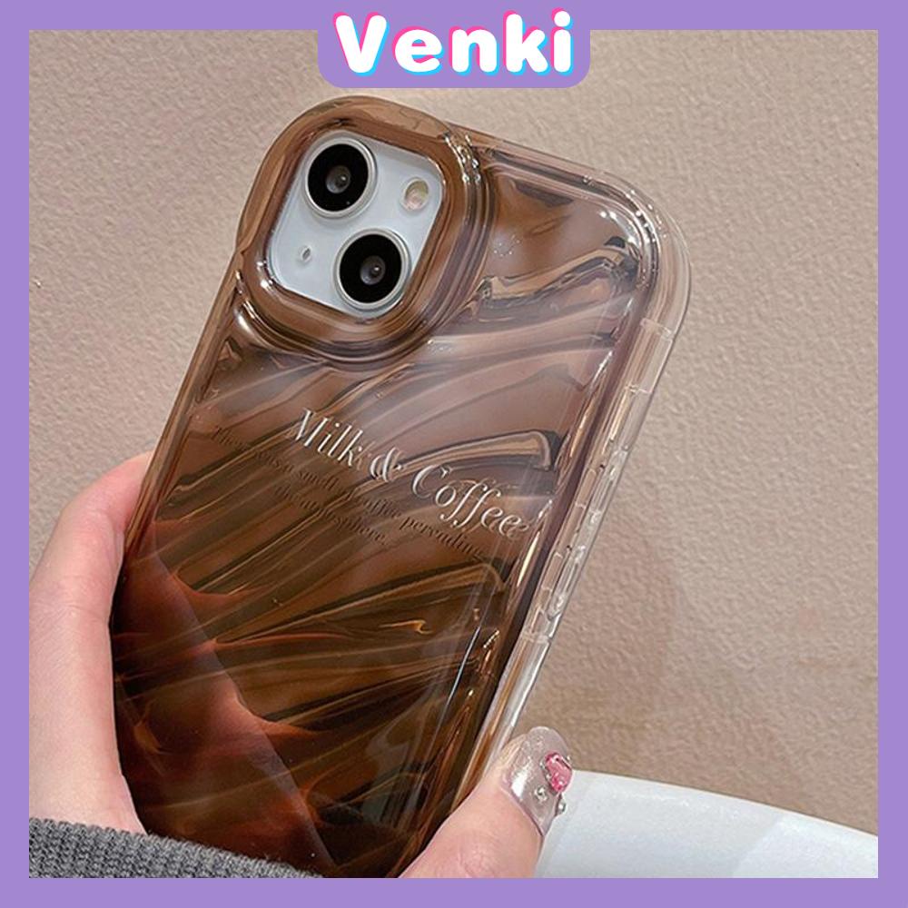 VENKI - iPhone Case untuk iPhone 11 Laser Reflektif Bening Phone Case TPU Soft Shockproof Airbag Case Coklat Sederhana Kompatibel dengan iPhone 14 13 Pro Max 12 Pro Max XR XR 7Plus 8Plus