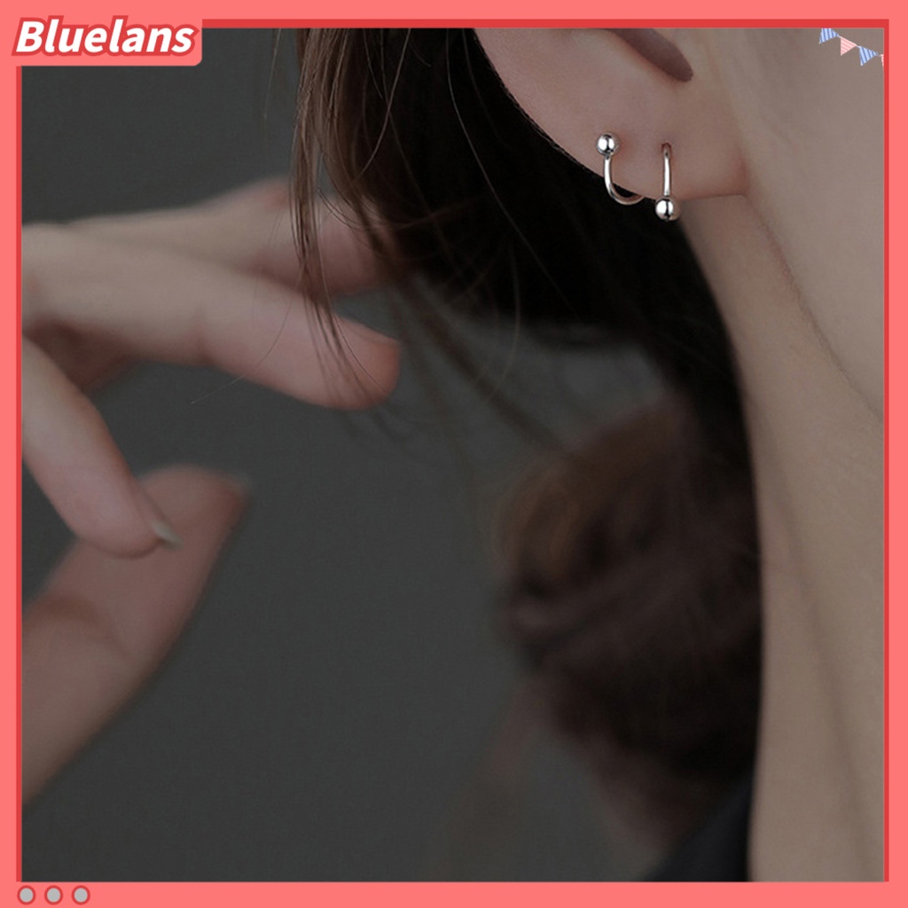 [BLS] 1pasang Ear Studs Round Beads Bintang Berujung Lima Tindik Mini Hadiah Lucu Hypoallergenic Spiral Tulang Rawan Anting Perhiasan Fashion