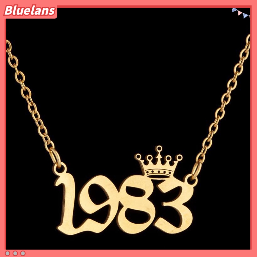 [BLS] Wanita Sweater Rantai Tahun 1980-1999 Anti Karat Angka Berarti Kalung Perhiasan Hadiah
