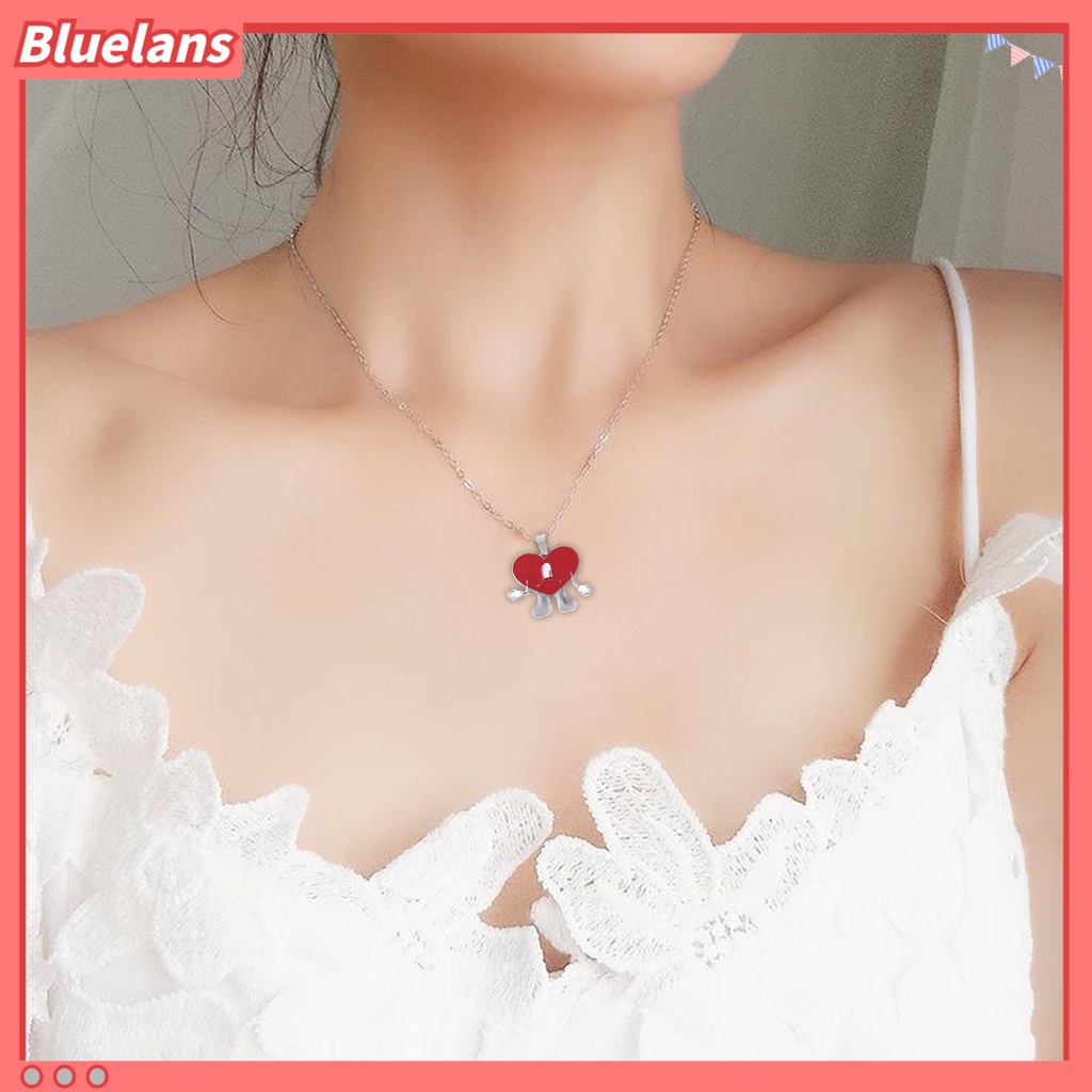 [BLS] Liontin Kalung Pribadi Berbentuk Hati Rantai Salib Geometris Electroplating Leher Ornamen Colorfast Bad Bunny Heart Necklace Perhiasan Aksesori