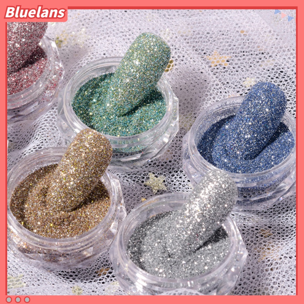 [BLM] 2pcs Cepat Kering Tahan Lama Glitter Nail Art Bubuk Pigmen DIY Manicure Decor