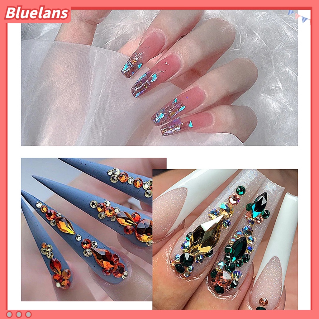 [BLM] Dekorasi Kuku Indah DIY Kubus Nail Art Berlian Imitasi Ringan Untuk Wanita