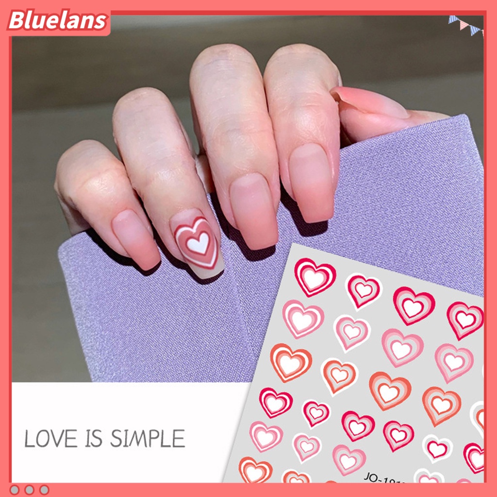 [BLM] Stiker Kuku Perekat Diri Tahan Air Eye-catching Cinta Hati Cetak Kuku Stiker DIY Nail Art Gadget Hadiah Ulang Tahun
