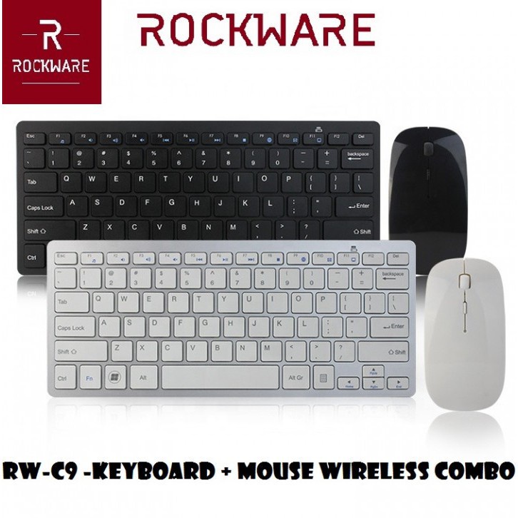 733 ROCKWARE RW-C9 - Keyboard Mouse Wireless Combo - Thin Slim Design