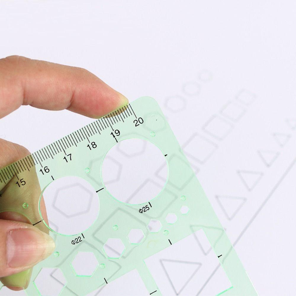 TOP 3buah Penggaris Geometri Multi Fungsi Untuk Belajar Merancang Lingkaran Template Gambar Plastik Hijau Bening