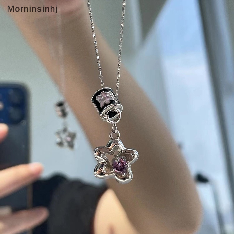 Mornin Kalung Bintang Pinggang Kecil Yang Lucu Ins Gaya Rantai Liontin Keren Rantai Klavikula Warna Sterling Silver Sederhana Untuk Hadiah Perhiasan Wanita id