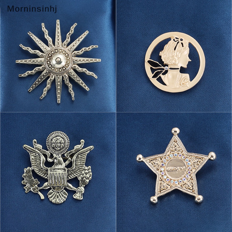 Mornin Vintage Emas Lion Bros Pria Jas Harajuku Broches Lapel Pin Retro Kreatif Cahaya Niche Korsase Aksesoris Perhiasan Laki-Laki id