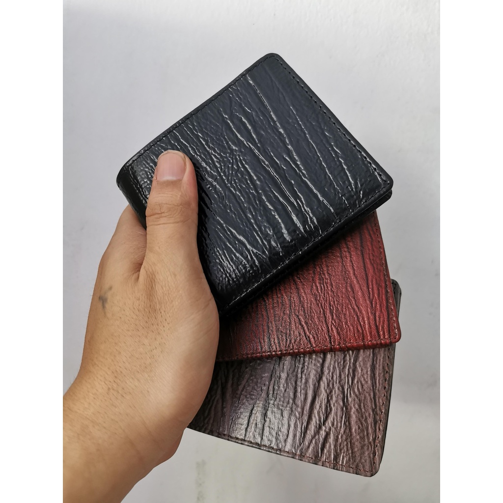Dompet Pria 100% Kulit Asli Motif Serat Kayu