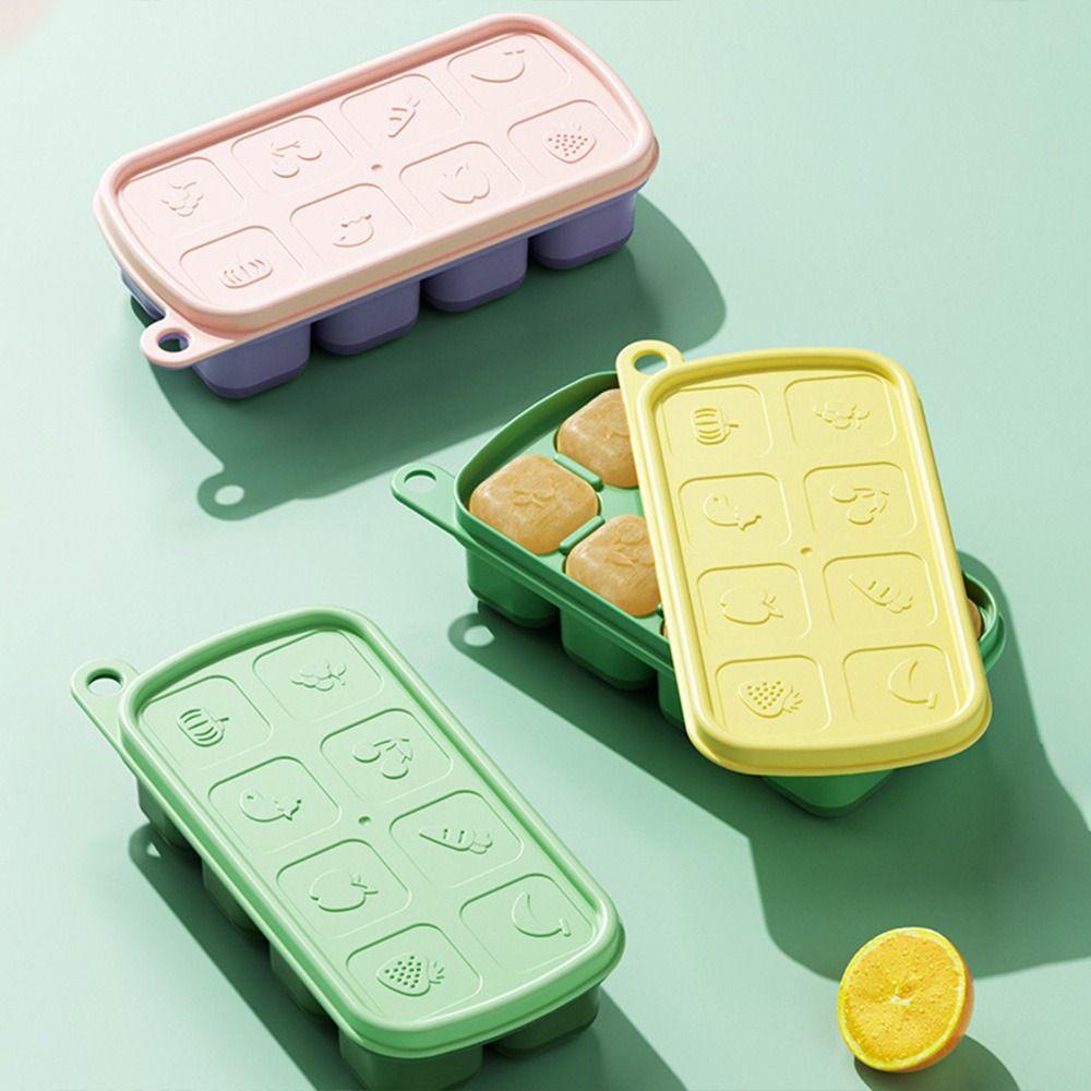 TOP Ice Cube Tray Dengan Tutup Alat Dapur Hoki PP Cetakan Popsicle Box Untuk Freezer