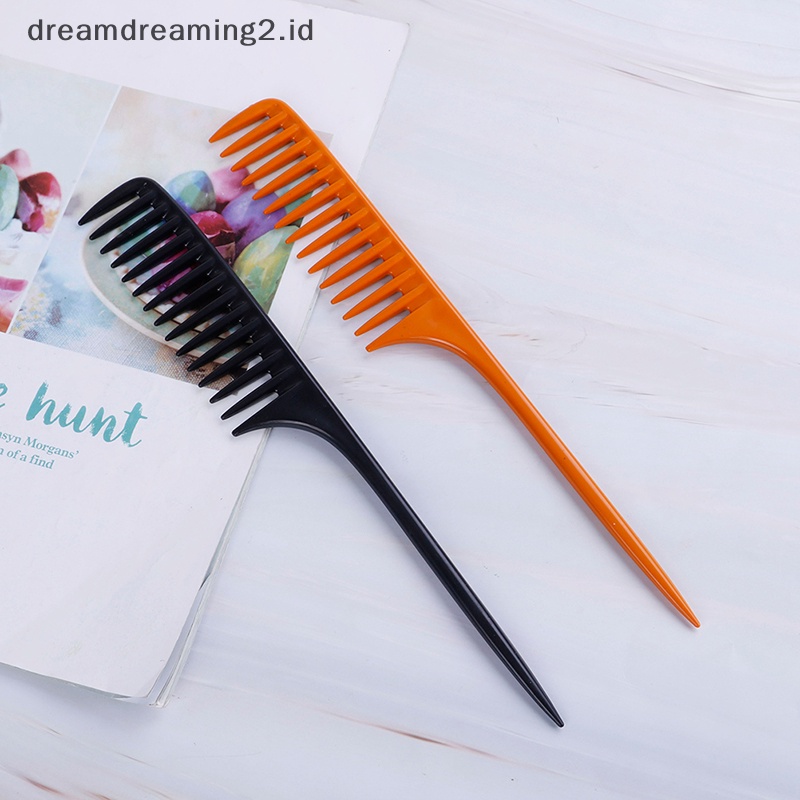 (drea) 1pc Tip Ekor Sisir Salon Sikat Rambut Alat Penata Rambut Diy Rambut Sisir Gigi Lebar //