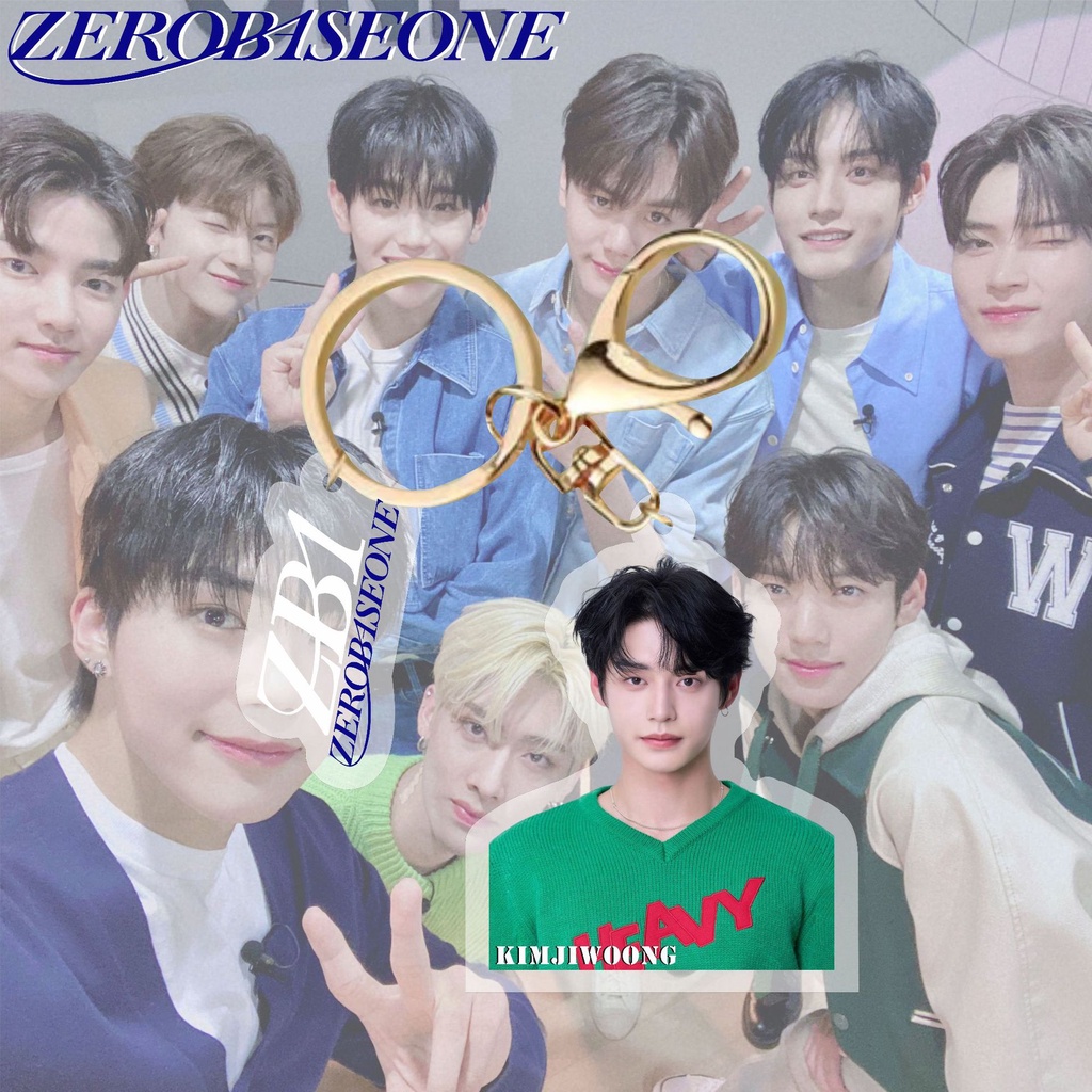 1pc ZB1 Gantungan Kunci Akrilik ZEROBASEONE KCON Key Ring Gantung Koleksi