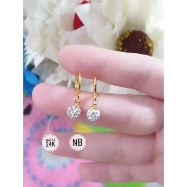 Anting jepit mutiara 24k/ Anting Wanita