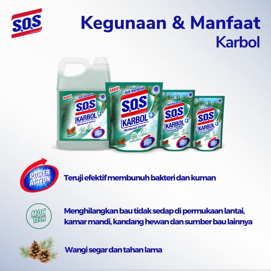 SOS Karbol Jerigen Classic Pine 3.6L