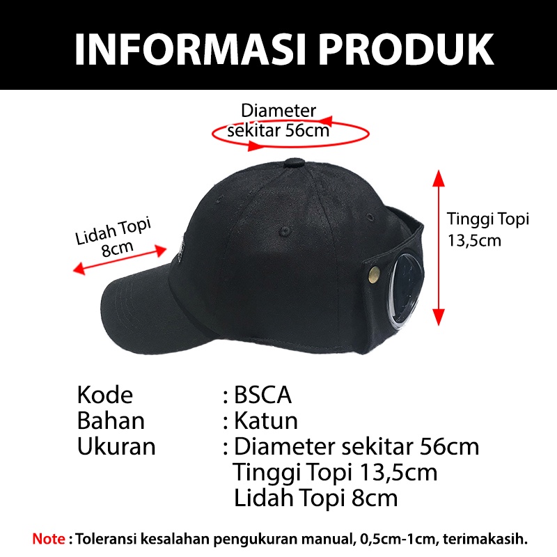 Topi Baseball Cap Pria Wanita Topi Capung Aviator Kacamata Polos Handmade Fashion Style Casual Kekinian BSCB