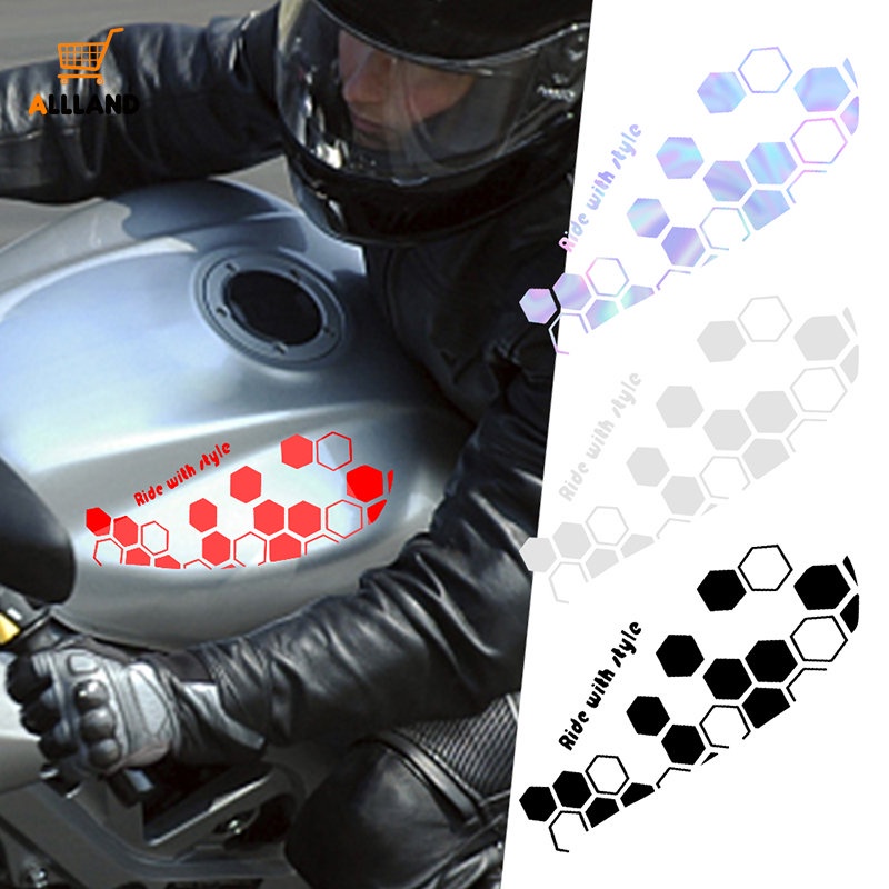 Diy Kreatif Body Mobil Self Adhesive PET Honeycomb Sticker/ Motor Kepribadian Keren Hexagonal Decals/ Kendaraan Hias Geometri Aplikasi