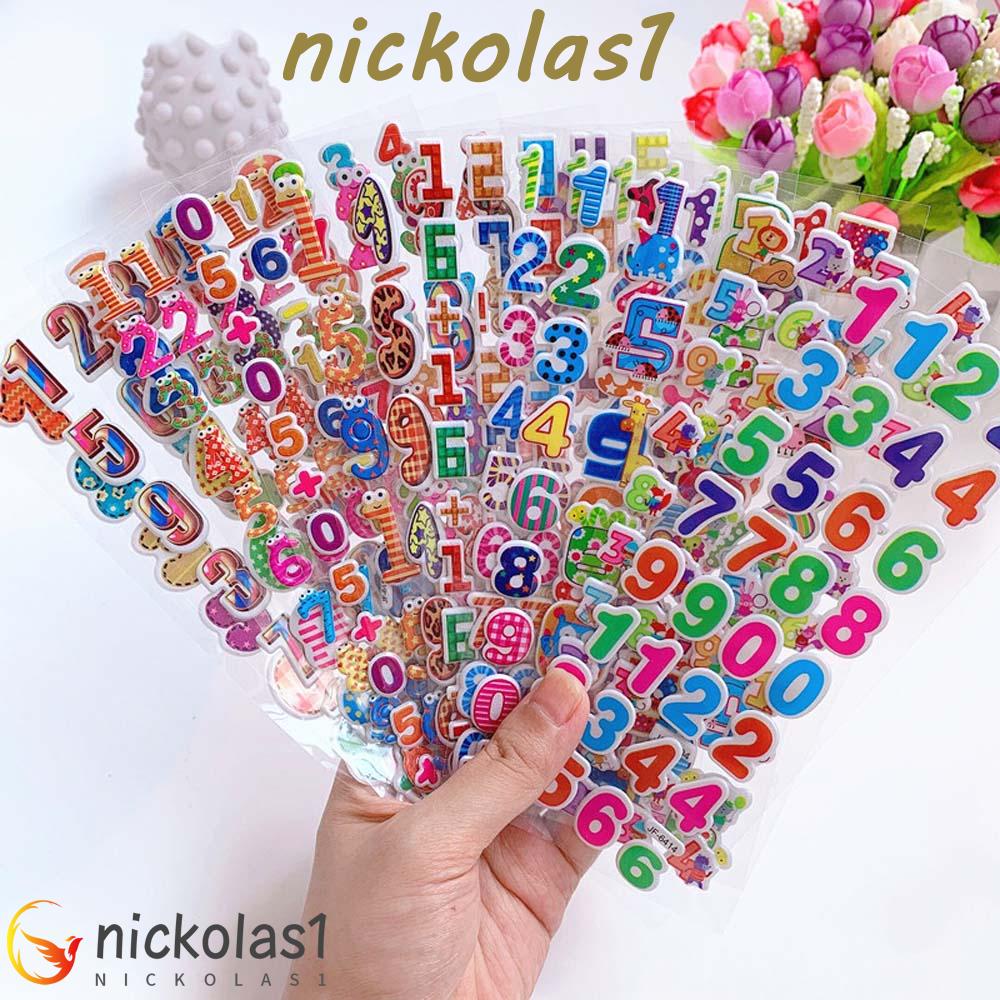 Nickolas1 Stiker Gelembung Kado Ulang Tahun 20lembar/lot Diary Sticker Stiker Hias Stationery Sticker Alfabet Inggris PVC Kartun Stiker