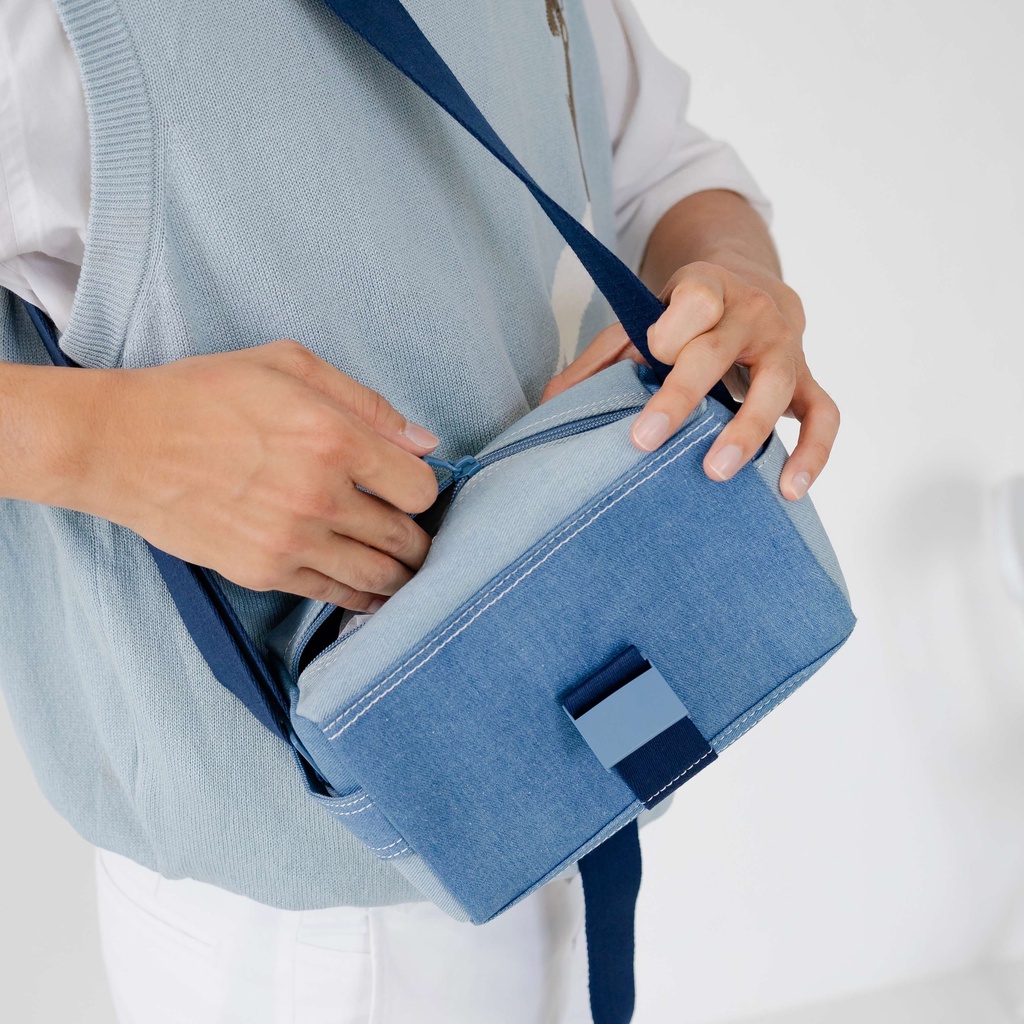 Denim Cuboid Sling Bag